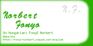 norbert fonyo business card